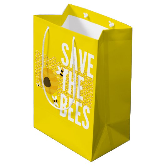 Sac Cadeau Moyen SAve Les abeilles HONEYCOMB HONEYCOMB HONey POT (Dos Angle)