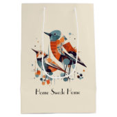 Sac Cadeau Moyen Scandi Aviary Duet, personnalisé (Dos)