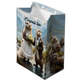 Sac Cadeau Moyen **"Scellé avec un baiser : Otterly in Love"** (Devant Angle)