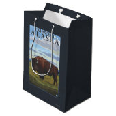Sac Cadeau Moyen Scène de bison - Fairwell, Alaska (Dos Angle)