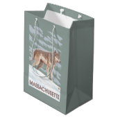 Sac Cadeau Moyen Scène de MassachusettsWolf (Dos Angle)