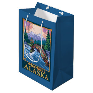 Sac Cadeau Moyen Scène de pêche de mouche - Wrangell, Alaska