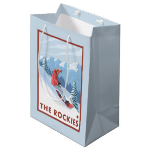 Sac Cadeau Moyen Scène de surfeur - les Rocheuses