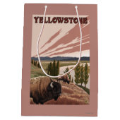 Sac Cadeau Moyen Scène de YellowstoneBison (Dos)