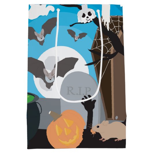 Sac Cadeau Moyen Scène d'Halloween (Dos)