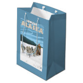 Sac Cadeau Moyen Scène Sledding de chien - Seward, Alaska (Dos Angle)
