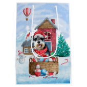Sac Cadeau Moyen Schnauzer Chien dans la neige Maison de Chien de N (Dos)