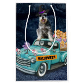 Sac Cadeau Moyen Schnauzer Chien Halloween Camion Effrayant nuit (Devant)