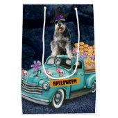 Sac Cadeau Moyen Schnauzer Chien Halloween Camion Effrayant nuit (Dos)