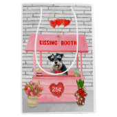 Sac Cadeau Moyen Schnauzer Chien Valentine's Day Kissing Booth (Devant)