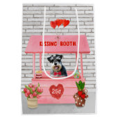 Sac Cadeau Moyen Schnauzer Chien Valentine's Day Kissing Booth (Dos)