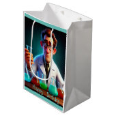Sac Cadeau Moyen Scientifique Heureux (Devant Angle)
