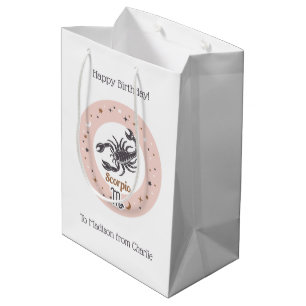 Sac Cadeau Moyen Scorpion de signes zodiac texte personnalisé