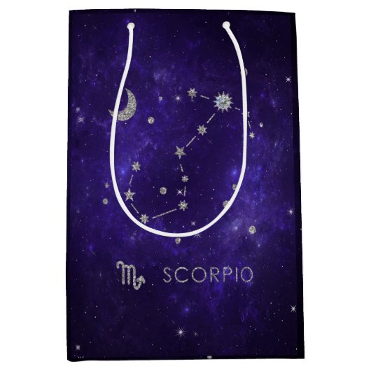 Sac Cadeau Moyen Scorpion violet zodiaque | Horoscope d'astrologie  (Devant)