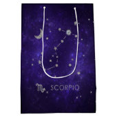 Sac Cadeau Moyen Scorpion violet zodiaque | Horoscope d'astrologie  (Dos)