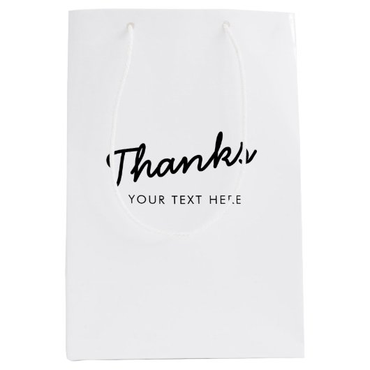 Sac Cadeau Moyen Script de remerciement promotionnel personnalisé d (Devant)