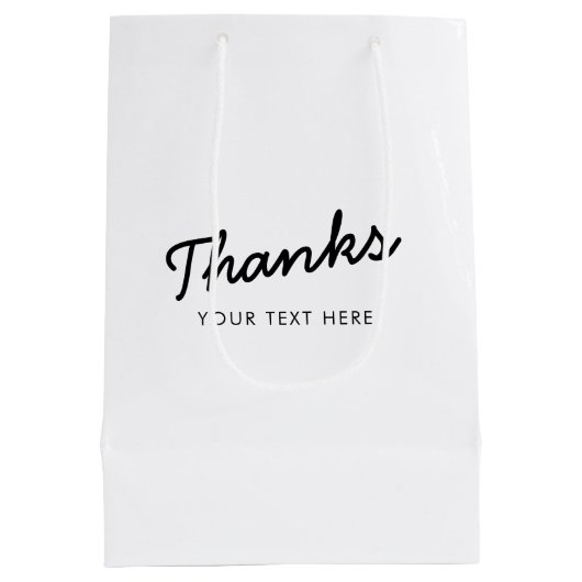 Sac Cadeau Moyen Script de remerciement promotionnel personnalisé d (Dos)