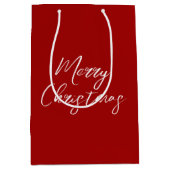 Sac Cadeau Moyen Script minimaliste moderne Joyeux Noël (Devant)