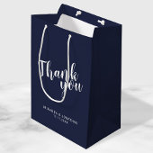 Sac Cadeau Moyen Script moderne Marine Blue Wedding Favoriser