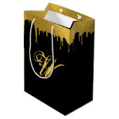 Sac Cadeau Moyen Script Vintage Black & Gold (Dos Angle)