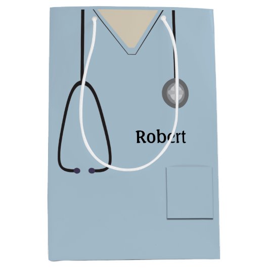 Sac Cadeau Moyen Scruts Médicales bleu clair MGB (Devant)
