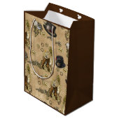 Sac Cadeau Moyen Sculptures de Steampunk sur Tan Leather Texture (Dos Angle)