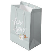 Sac Cadeau Moyen Seashell Beach Starfish Merci "Pour vous" (Dos Angle)