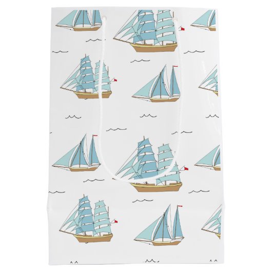 Sac Cadeau Moyen Seatime été Cute yachts avec voile (Dos)