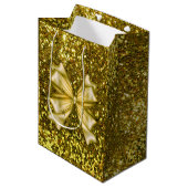 Sac Cadeau Moyen Séquences d'or avec fond (Devant Angle)