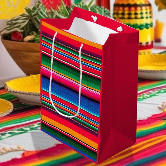 Sac Cadeau Moyen Serape traditionnelle mexicaine colorée