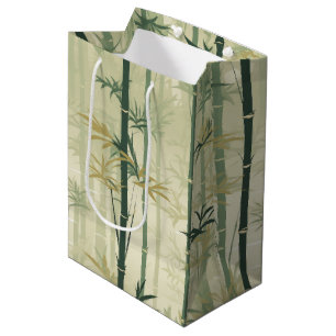 Sac Cadeau Moyen Sérénité Fleur de Bambou Asiatique  (3)
