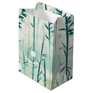 Sac Cadeau Moyen Sérénité Fleur de Bambou Asiatique  (4)