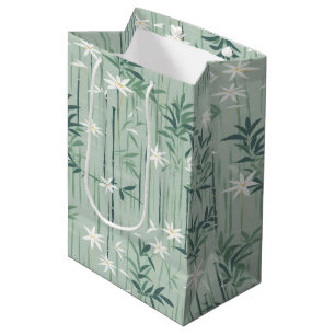 Sac Cadeau Moyen Sérénité Fleur de Bambou Asiatique  (7)