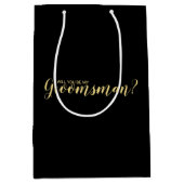 Sac Cadeau Moyen Serez-Vous Mon Groomsman ? Proposition moderne (Devant)