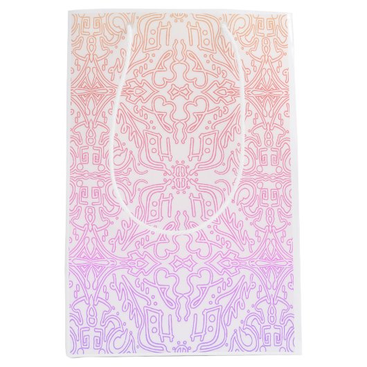 Sac Cadeau Moyen Série de motifs mandala Soft Pink Dream (Devant)