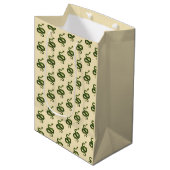 Sac Cadeau Moyen Serpent Vert (Devant Angle)