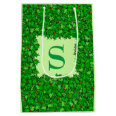 Sac Cadeau Moyen Serre Holly avec Monogramme, Vert foncé (Dos)