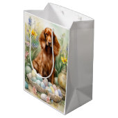 Sac Cadeau Moyen Setter rouge irlandais avec oeufs de Pâques (Dos Angle)