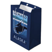 Sac Cadeau Moyen Seward, AlaskaOrca et scène de veau (Dos Angle)