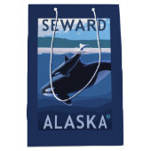 Sac Cadeau Moyen Seward, AlaskaOrca et scène de veau (Devant)