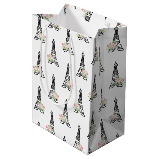 Sac Cadeau Moyen Shabby Chic Paris (Dos Angle)