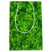 Sac Cadeau Moyen Shamrock Clover Feuilles St. Patrick's Day Fun (Devant)