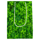Sac Cadeau Moyen Shamrock Clover Feuilles St. Patrick's Day Fun (Dos)