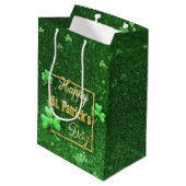 Sac Cadeau Moyen Shamrock d'or de la Saint-Patrick (Dos Angle)