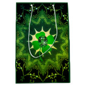 Sac Cadeau Moyen Shamrock irlandais et émeraude (Devant)