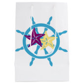 Sac Cadeau Moyen Shipwheel & Starfish (Dos)