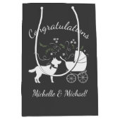 Sac Cadeau Moyen Sibérie Husky Chien Baby shower Chien Chiot Gris (Devant)