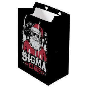 Sac Cadeau Moyen Sigma Claus Cool Père Noël Noël Rizz Rizzler Mème