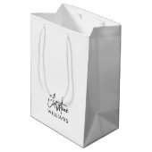 Sac Cadeau Moyen Signature Monogramme manuscrit blanc (Dos Angle)