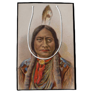 Sac Cadeau Moyen Signaux de fumée : Lakota Indian Chief Sitting Bul